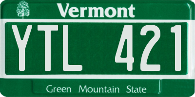 VT license plate YTL421