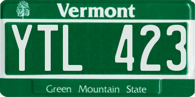 VT license plate YTL423