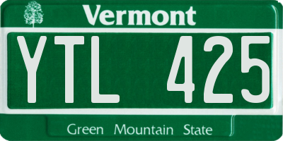 VT license plate YTL425