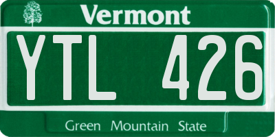 VT license plate YTL426