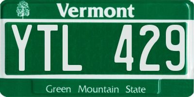 VT license plate YTL429
