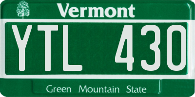 VT license plate YTL430
