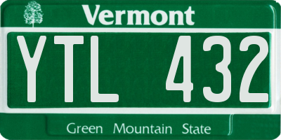 VT license plate YTL432