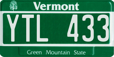 VT license plate YTL433