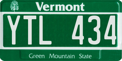 VT license plate YTL434