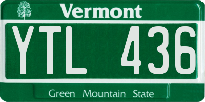 VT license plate YTL436