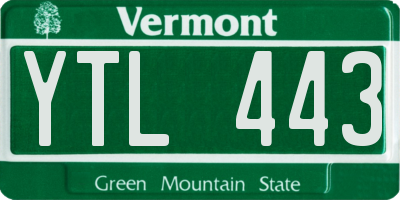 VT license plate YTL443