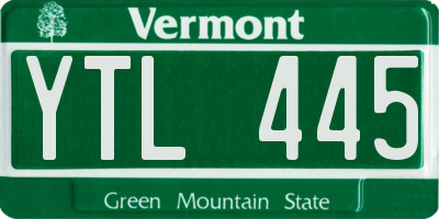 VT license plate YTL445
