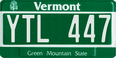 VT license plate YTL447