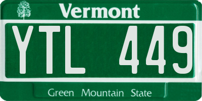 VT license plate YTL449