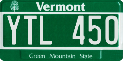 VT license plate YTL450
