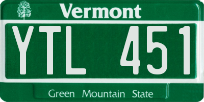 VT license plate YTL451