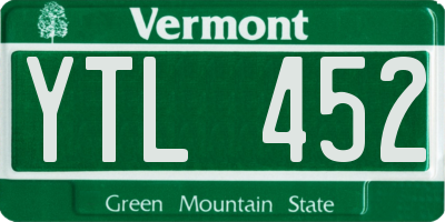 VT license plate YTL452