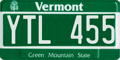 VT license plate YTL455