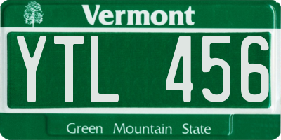 VT license plate YTL456