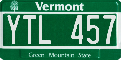 VT license plate YTL457