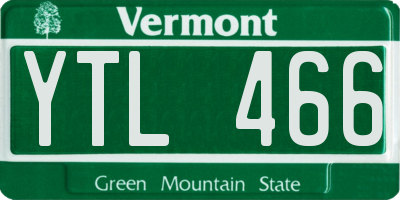 VT license plate YTL466