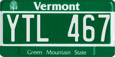 VT license plate YTL467