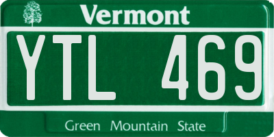 VT license plate YTL469