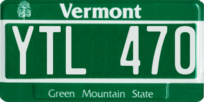 VT license plate YTL470