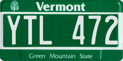 VT license plate YTL472