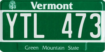 VT license plate YTL473