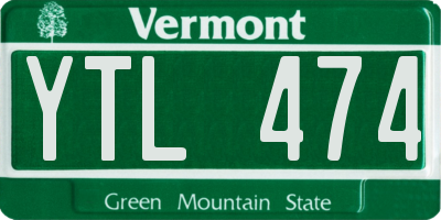 VT license plate YTL474