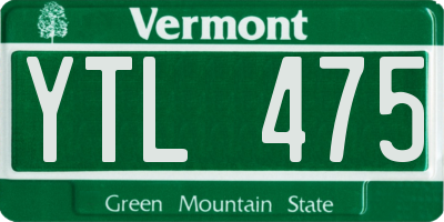 VT license plate YTL475