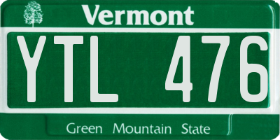 VT license plate YTL476