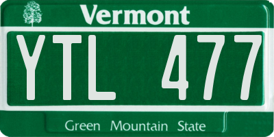 VT license plate YTL477