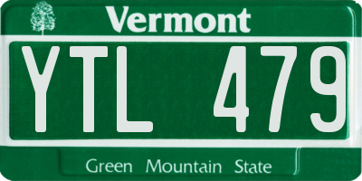 VT license plate YTL479
