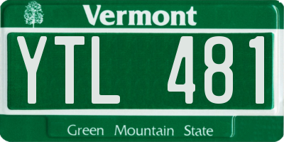 VT license plate YTL481