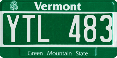 VT license plate YTL483