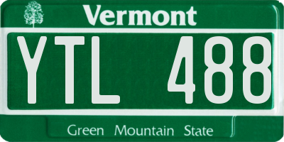 VT license plate YTL488
