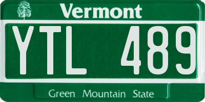 VT license plate YTL489