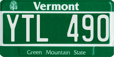 VT license plate YTL490