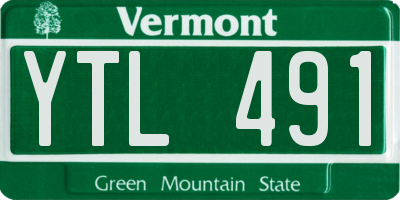 VT license plate YTL491