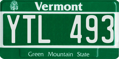 VT license plate YTL493