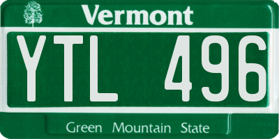 VT license plate YTL496