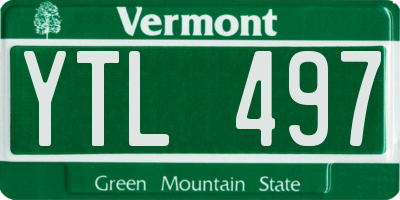 VT license plate YTL497