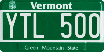 VT license plate YTL500