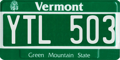 VT license plate YTL503