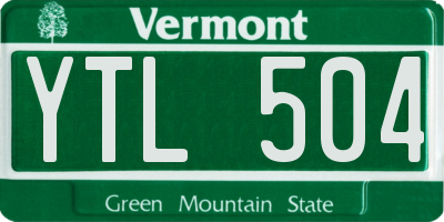 VT license plate YTL504