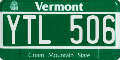 VT license plate YTL506