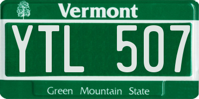 VT license plate YTL507