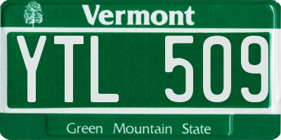 VT license plate YTL509