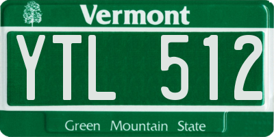 VT license plate YTL512