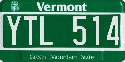 VT license plate YTL514