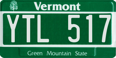 VT license plate YTL517