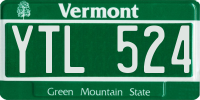 VT license plate YTL524